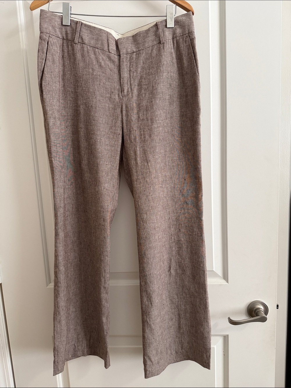 Banana Republic Women's Boot Cut Linen-Blend Pants in Taupe